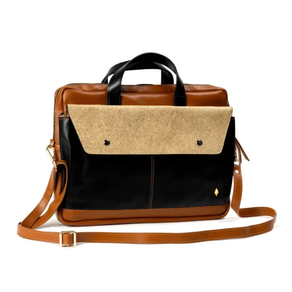 Willow Vegan Black Leather Laptop Sleeve
