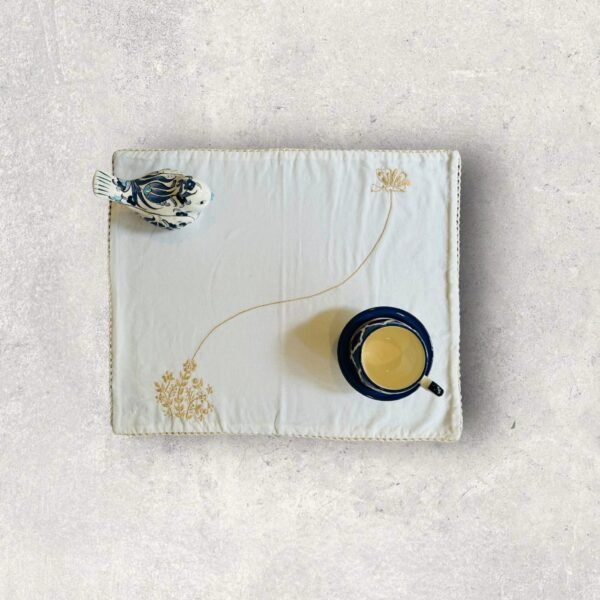 Anthophile Embroidered Cotton Placemat Set