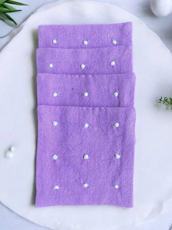 Anthophile Embroidered Cotton Coaster Set