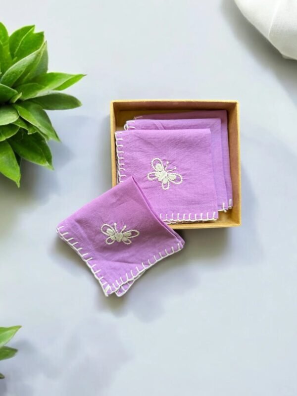 Anthophile Embroidered Cocktail Napkin Set