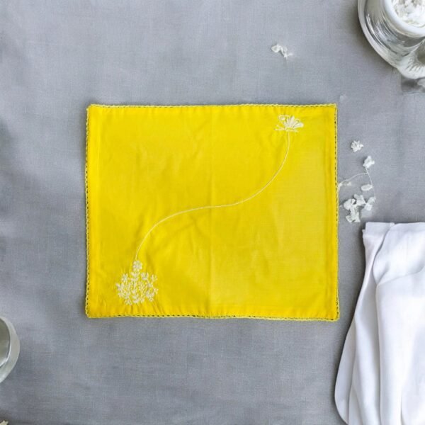 Anthophile Embroidered Cotton Placemat Set