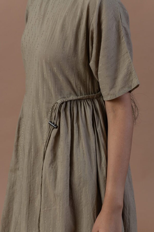 Adaptable Khaki Ruched Dress