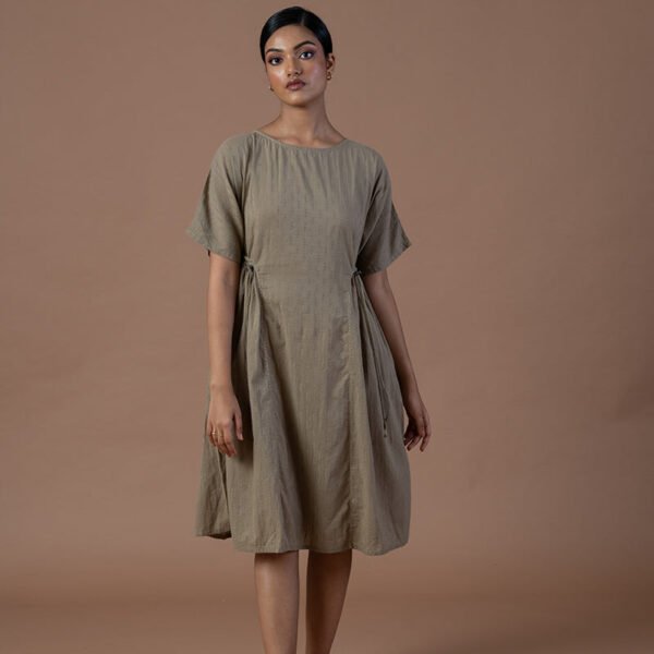 Adaptable Khaki Ruched Dress