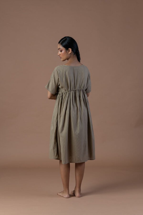 Adaptable Khaki Ruched Dress