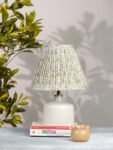 White Green Block Print Empire Lampshade