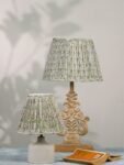 White Green Block Print Empire Lampshade