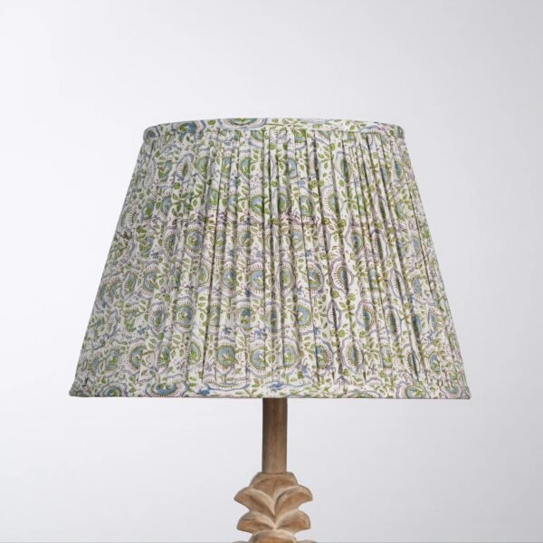 White Green Block Print Empire Lampshade