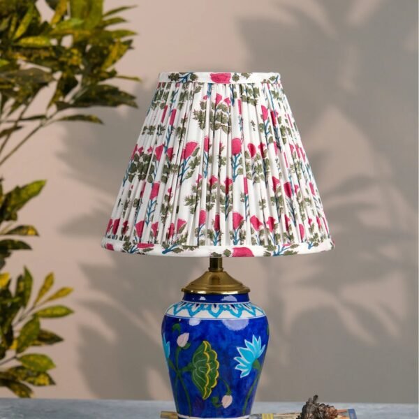 White Pink Block Print Empire Lampshade