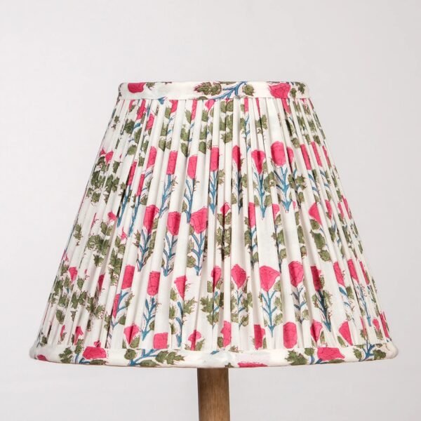 White Pink Block Print Empire Lampshade