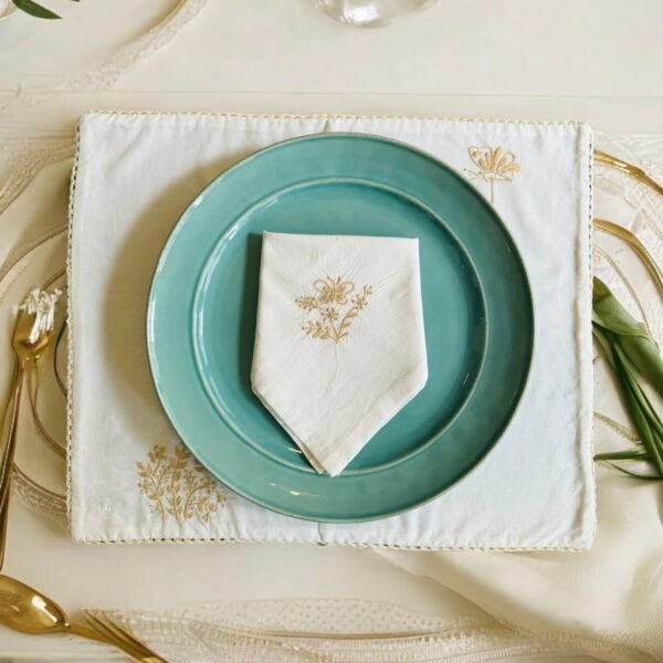Anthophile Embroidered Cotton Placemat Set