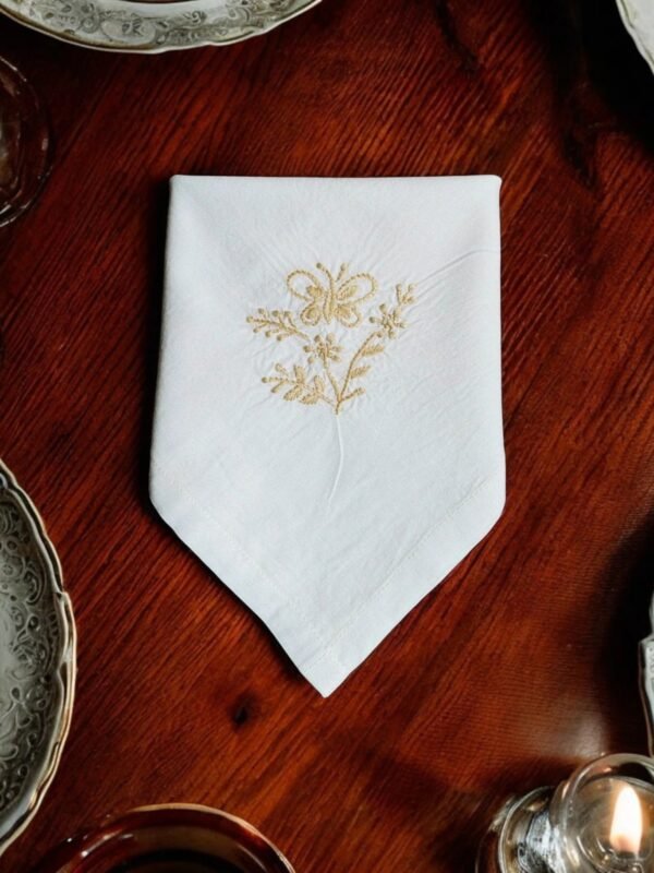 Anthophile Floral Embroidered Dinner Napkin Set